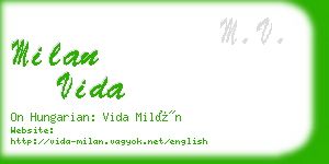 milan vida business card